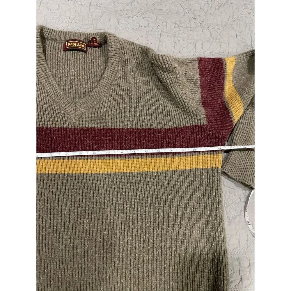 Repp, Ltd. Men’s Large Vintage Sweater Tan Striped
